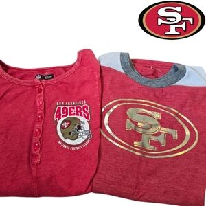 San Fransico 49ers 2 Long-sleeve Tee shirts bundle Womens Size M/L